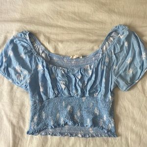 Pacsun blue floral crop top size M